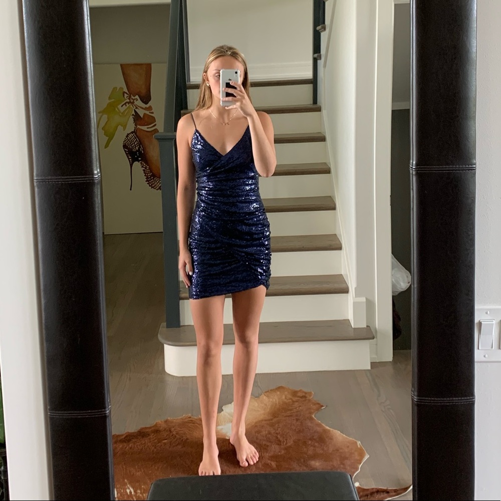 Dark navy sequin dress